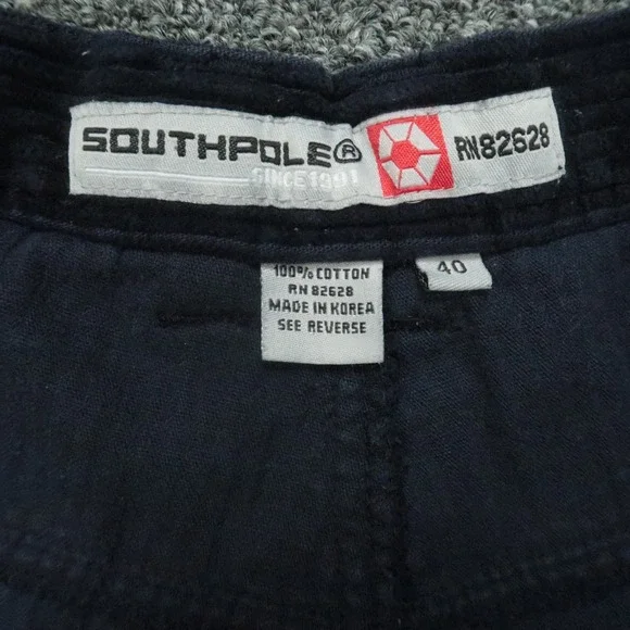 VINTAGE Southpole Pants Mens 36x32 Blue Corduroy Baggy Carpenter Trouser Y2K